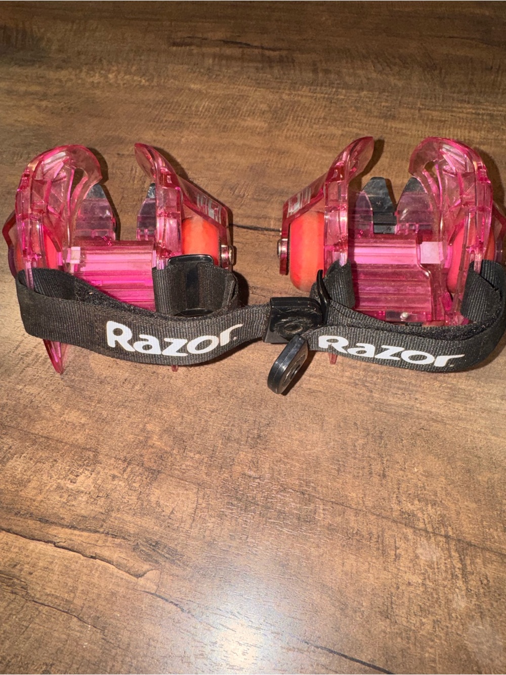 Razor Jetts DLX Pink Light-Up Adjustable Heel Wheels Skates Pair